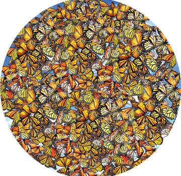 SunsOut SunsOut Monarch Frenzy Round Puzzle 1000pcs