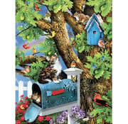 SunsOut SunsOut Kitty and Birdhouse Puzzle 1000pcs