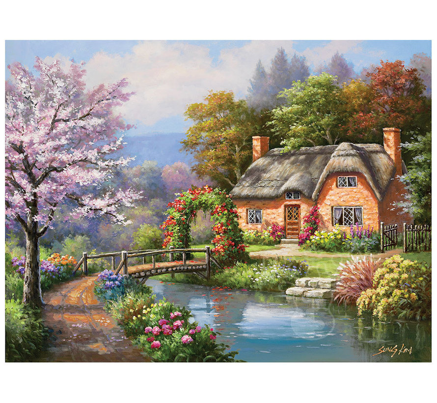 SunsOut Spring Creek Cottage Puzzle 300pcs