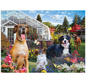 SunsOut SunsOut Conservatory Garden Canines Puzzle 1000pcs