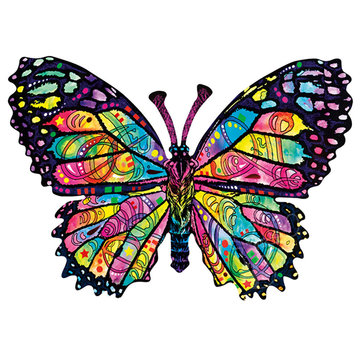 SunsOut SunsOut Stained Glass Butterfly Shaped Puzzle 1000pcs