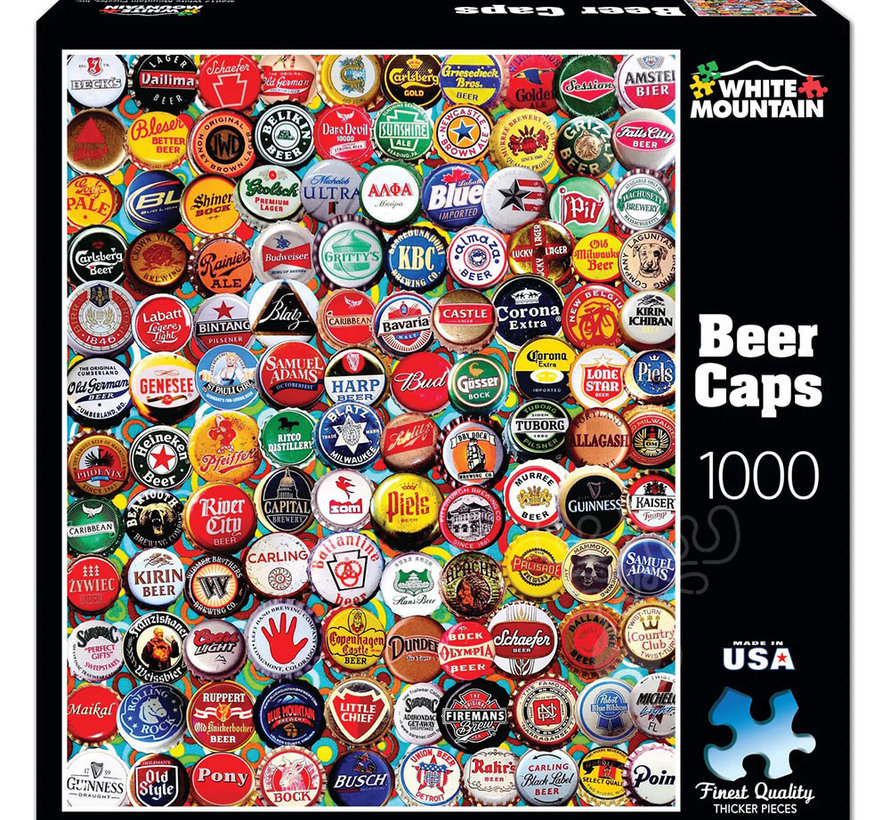 White Mountain Beer Caps Puzzle 1000pcs Small Format