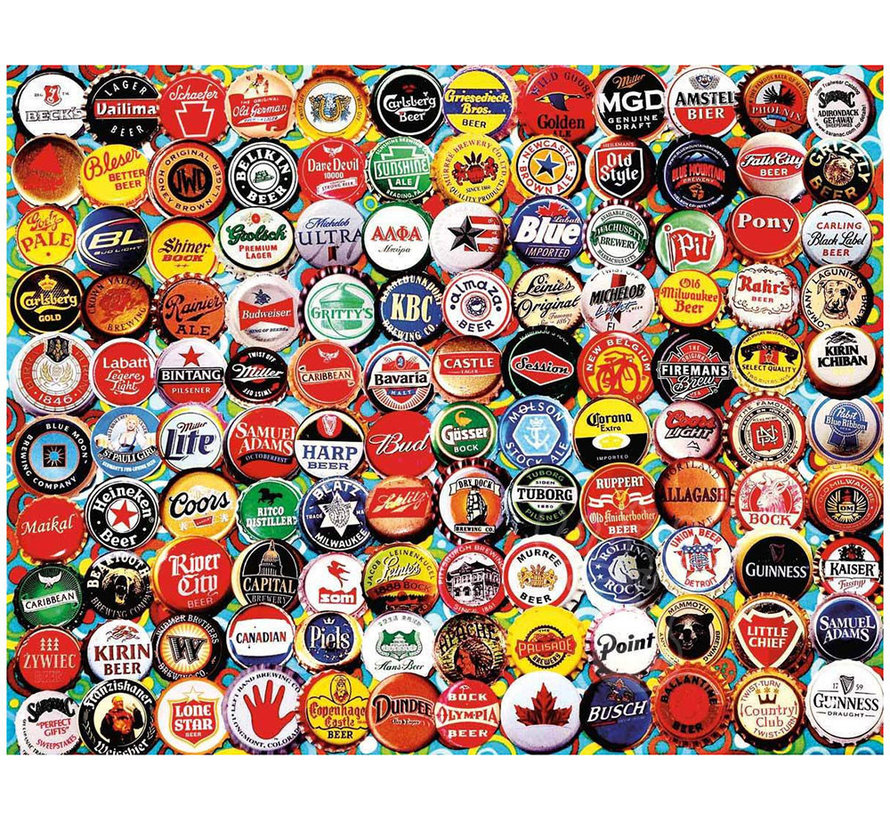 White Mountain Beer Caps Puzzle 1000pcs Small Format