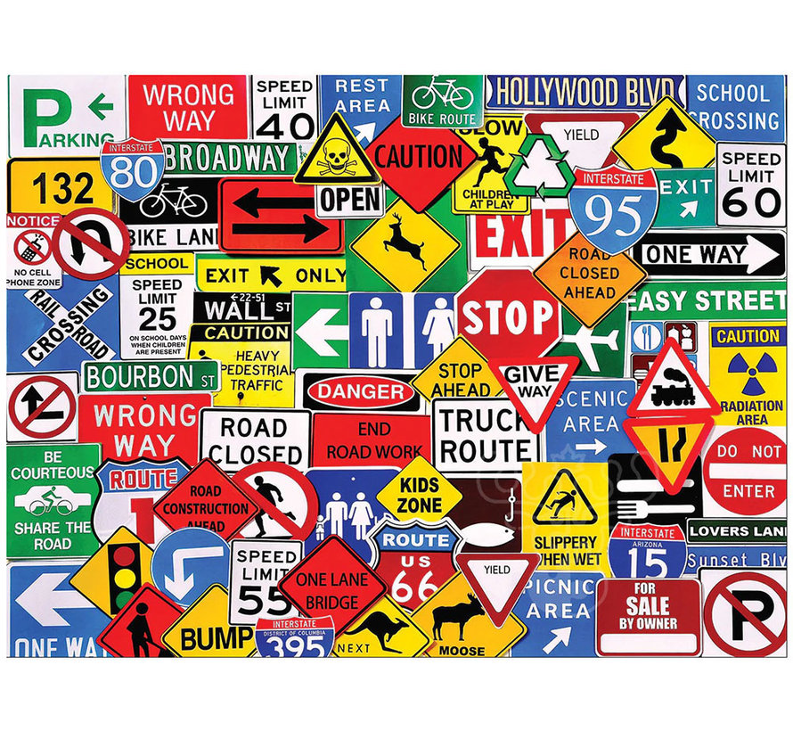 White Mountain Road Signs Puzzle 500pcs