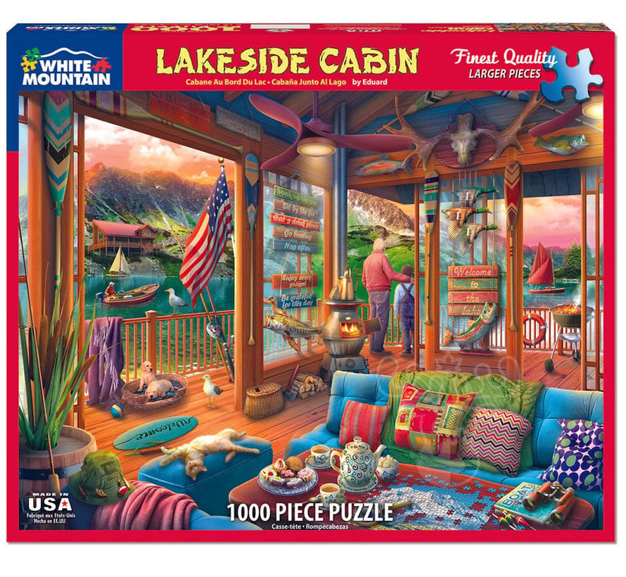 White Mountain Lakeside Cabin Puzzle 1000pcs