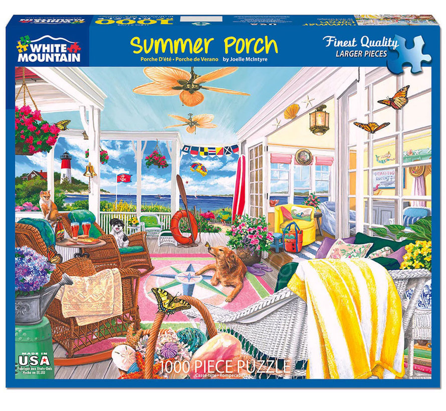 White Mountain Summer Porch Puzzle 1000pcs