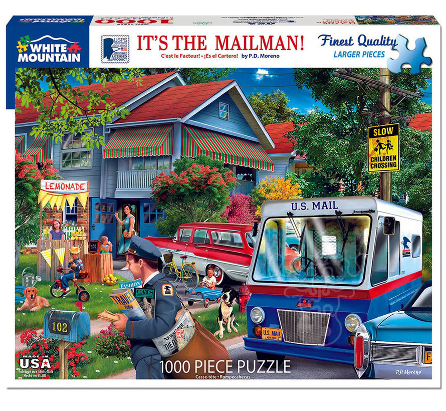 White Mountain It's the Mailman Puzzle 1000pcs