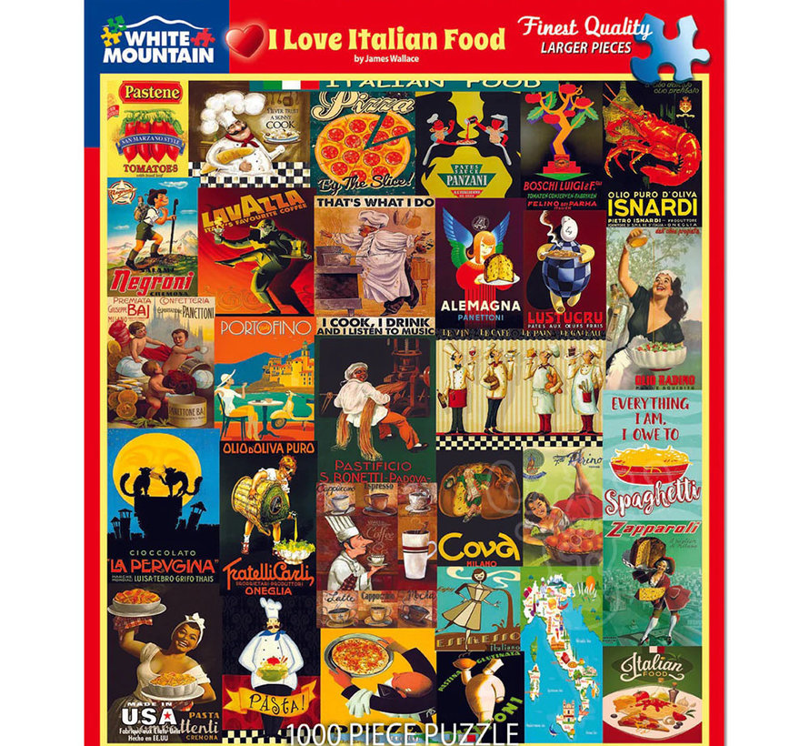 White Mountain I Love Italian Food Puzzle 1000pcs