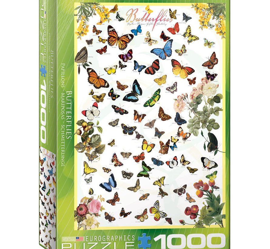 Eurographics Chart: Butterflies Puzzle 1000pcs