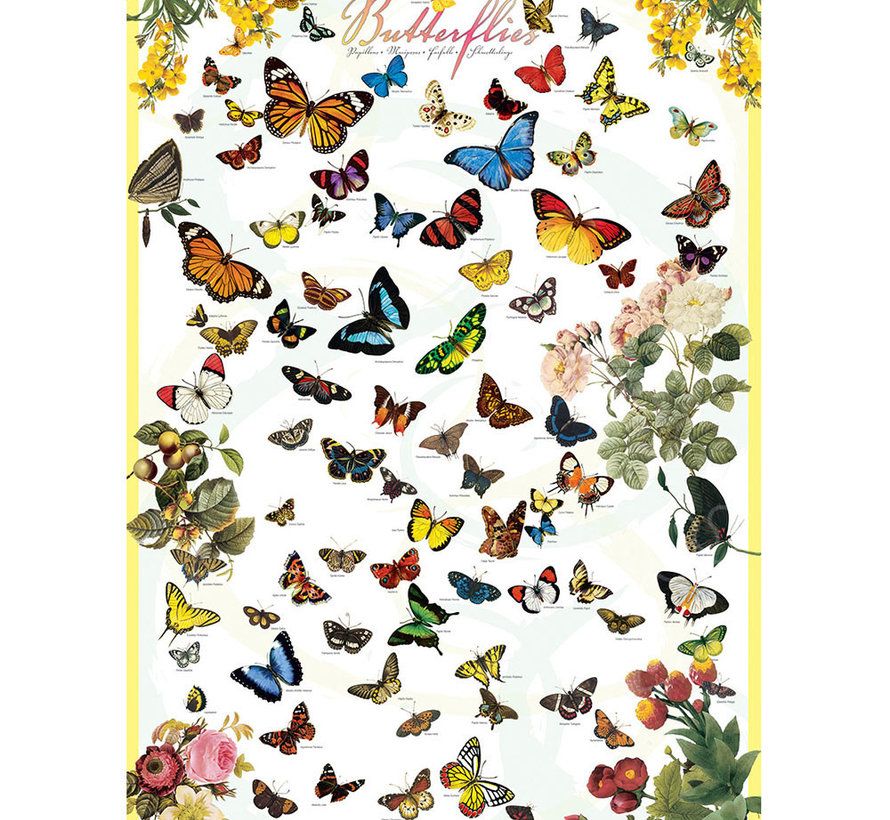 Eurographics Chart: Butterflies Puzzle 1000pcs