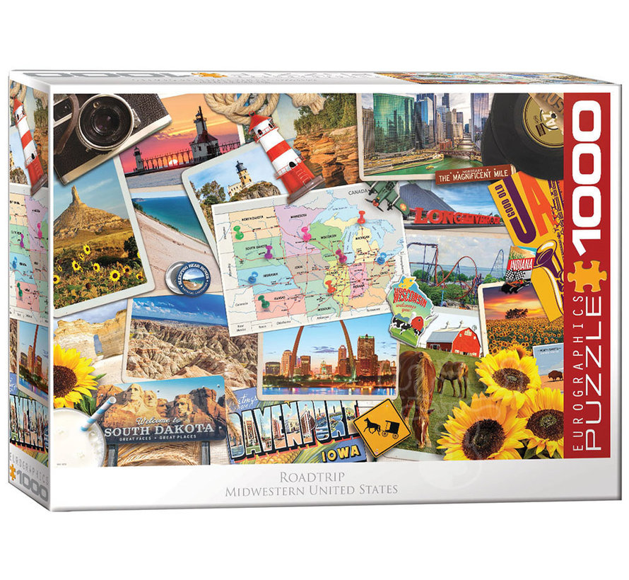 Eurographics Midwest, USA Road Trip Puzzle 1000pcs RETIRED