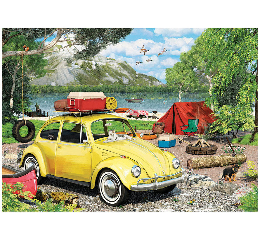 Eurographics VW Beetle Camping Puzzle 550pcs in a VW Shaped Tin