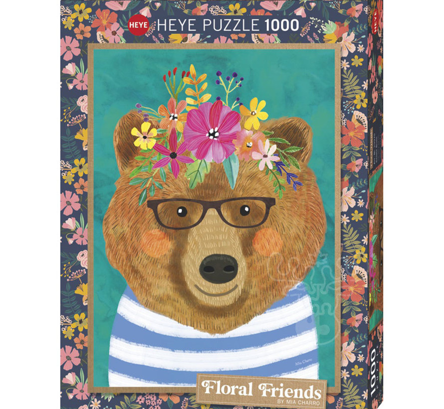 Heye Floral Friends Gentle Bruin Puzzle 1000pcs