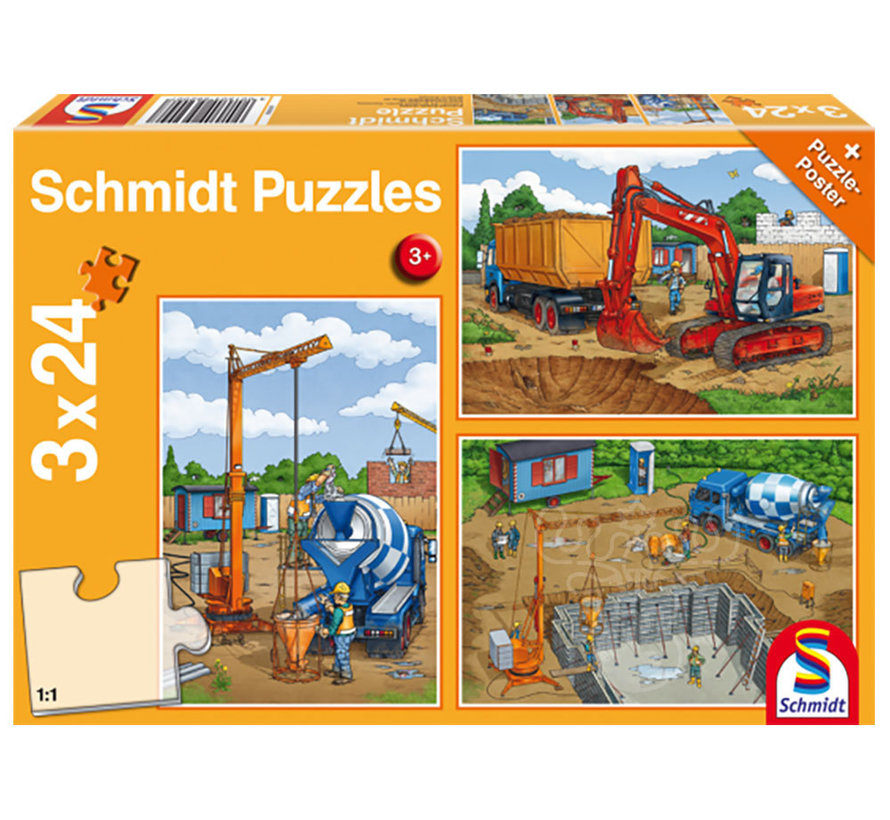 Schmidt Construction Work Ahead Puzzle 3 x 24pcs
