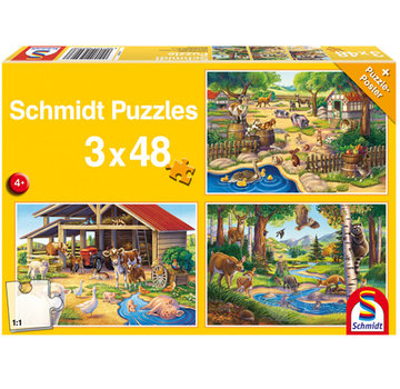 Schmidt Schmidt My Favorite Animals Puzzle 3 x 48pcs