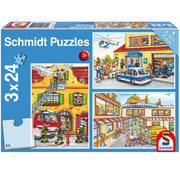 Schmidt Schmidt Firebrigade and Police Puzzle 3 x 24pcs