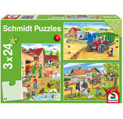 Schmidt Schmidt On the Farm Puzzle 3 x 24pcs