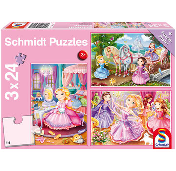 Schmidt Schmidt Fairytale Princesses Puzzle 3 x 24pcs