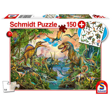 Schmidt Schmidt Wild Dinosaurs Puzzle 150pcs includes Dino Stickers