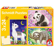 Schmidt Schmidt Panda, Llama, Sloth Puzzle 3 x 24pcs