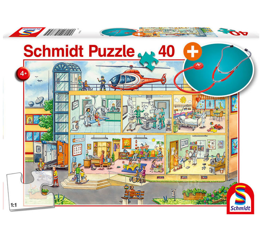 Schmidt At the Children's Hospital Puzzle 40pcs includes Stethescope