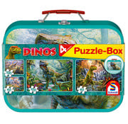 Schmidt Schmidt Dinos Puzzle 2 x 60pcs & 2 x 100pcs in a Tin Box