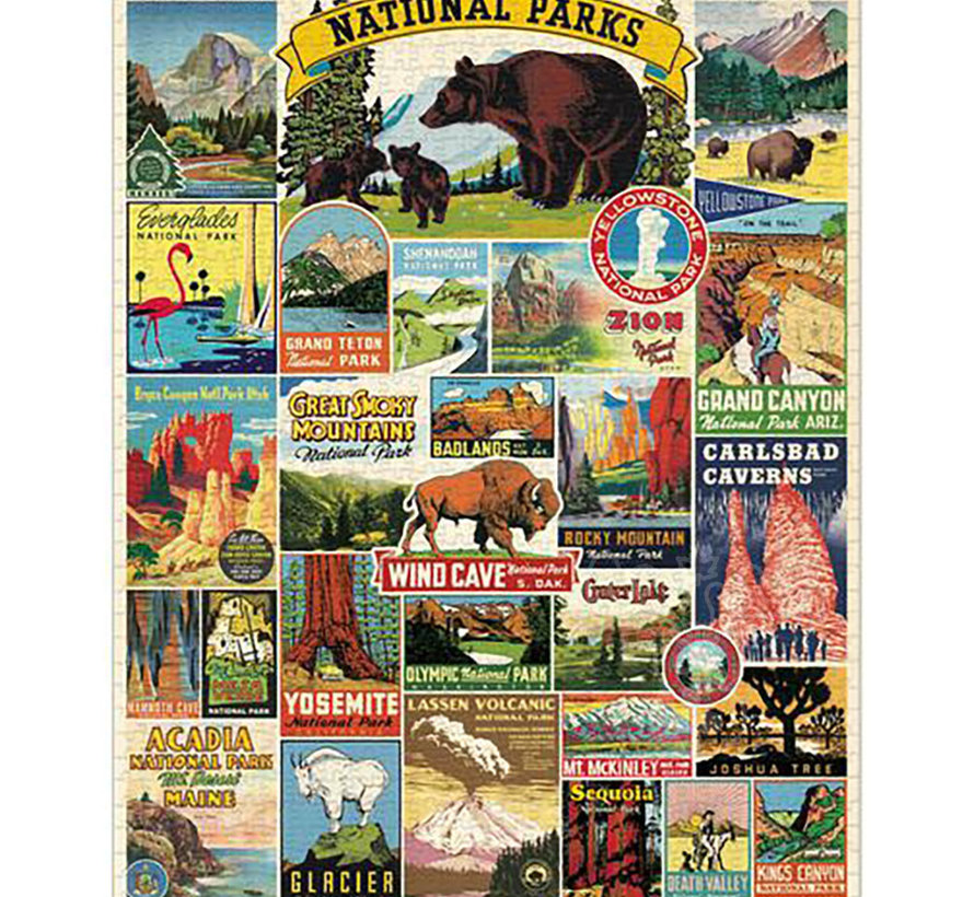 Cavallini Vintage: National Parks 1 Puzzle 1000pcs