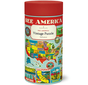 Cavallini Cavallini Vintage: See America Puzzle 1000pcs