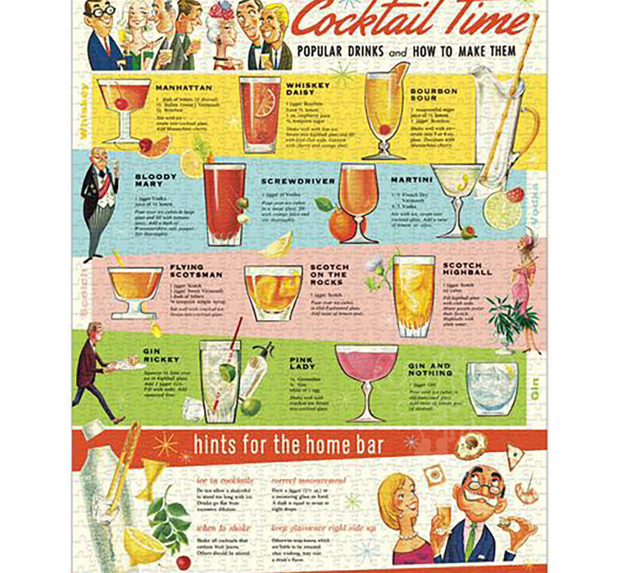 Cavallini Vintage: Cocktails Puzzle 1000pcs