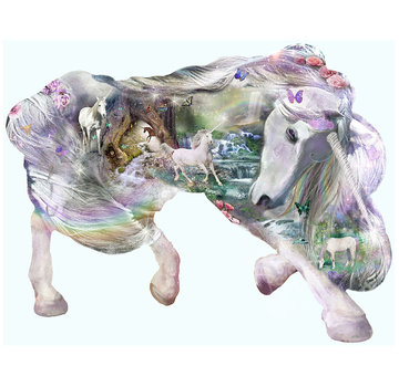 SunsOut FINAL SALE SunsOut Fanstasy/Mystical Unicorn Shaped Puzzle 1000pcs