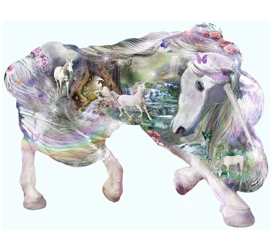 FINAL SALE SunsOut Fanstasy/Mystical Unicorn Shaped Puzzle 1000pcs