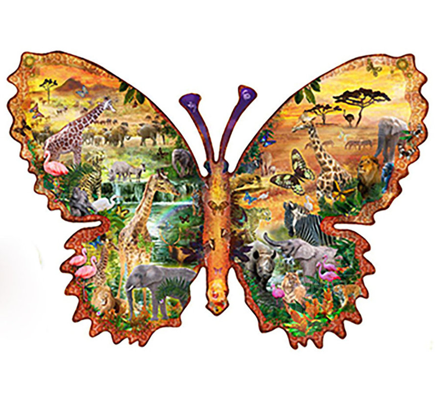 SunsOut African Butterfly Shaped Puzzle 1000pcs
