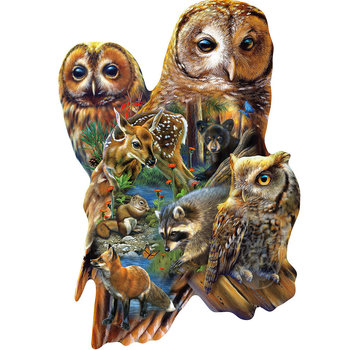 SunsOut SunsOut Forest Owls Shaped Puzzle 1000pcs
