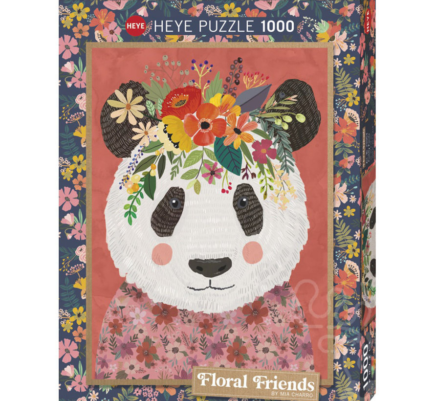 Heye Floral Friends Cuddly Panda Puzzle 1000pcs