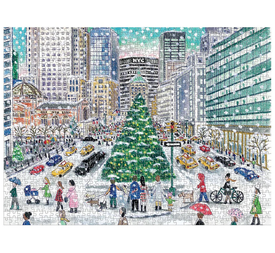 Galison Michael Storrings Snowfall on Park Avenue Puzzle 1000pcs