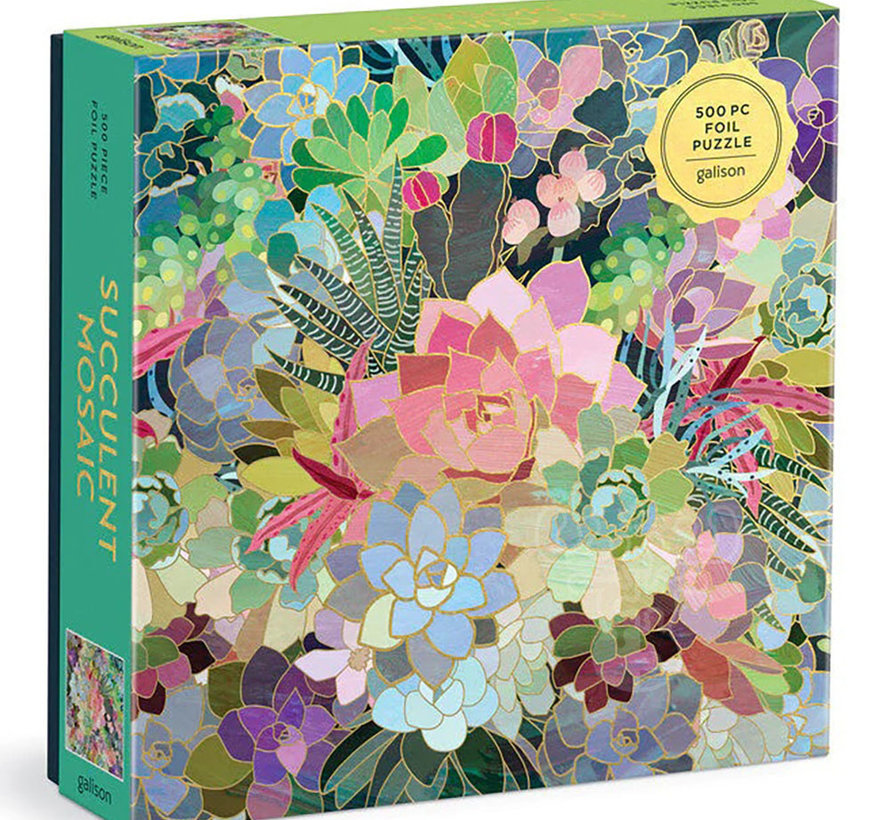 Galison Succulent Mosaic Foil Puzzle 500pcs