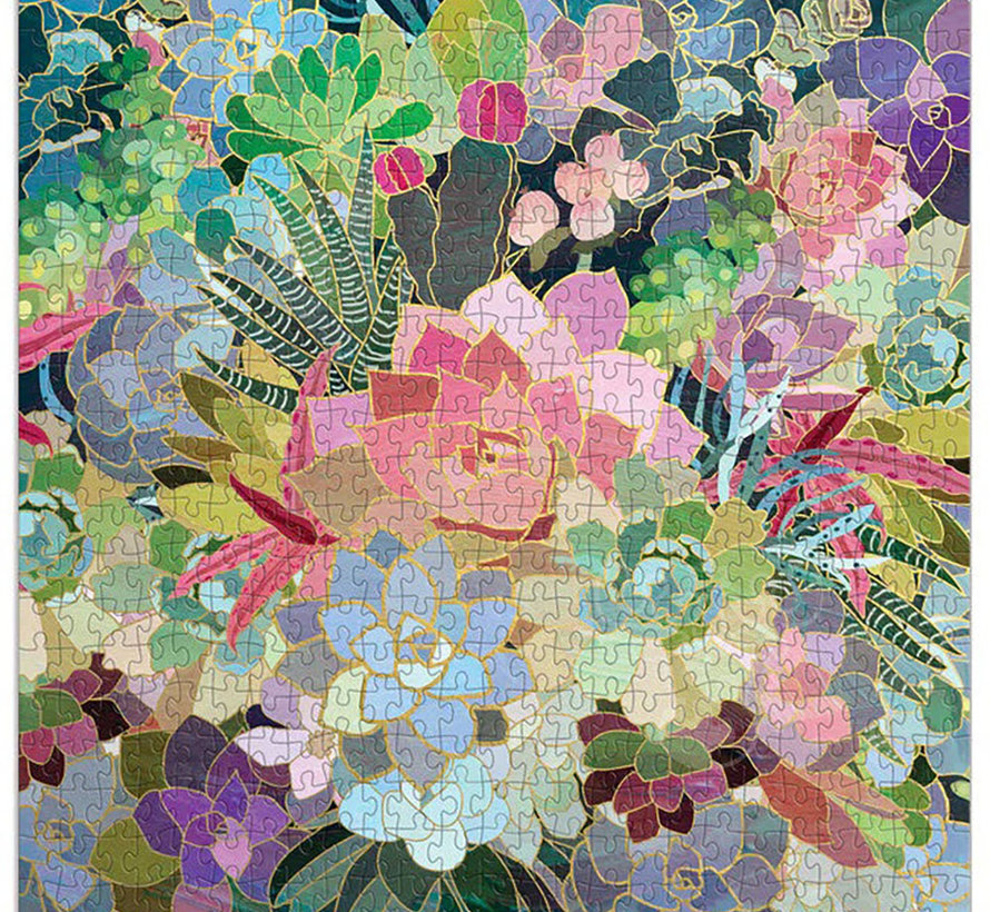Galison Succulent Mosaic Foil Puzzle 500pcs