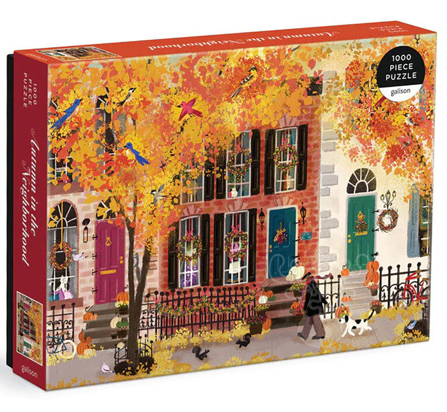 Galison Joy Laforme Autumn in the Neighborhood Puzzle 1000pcs