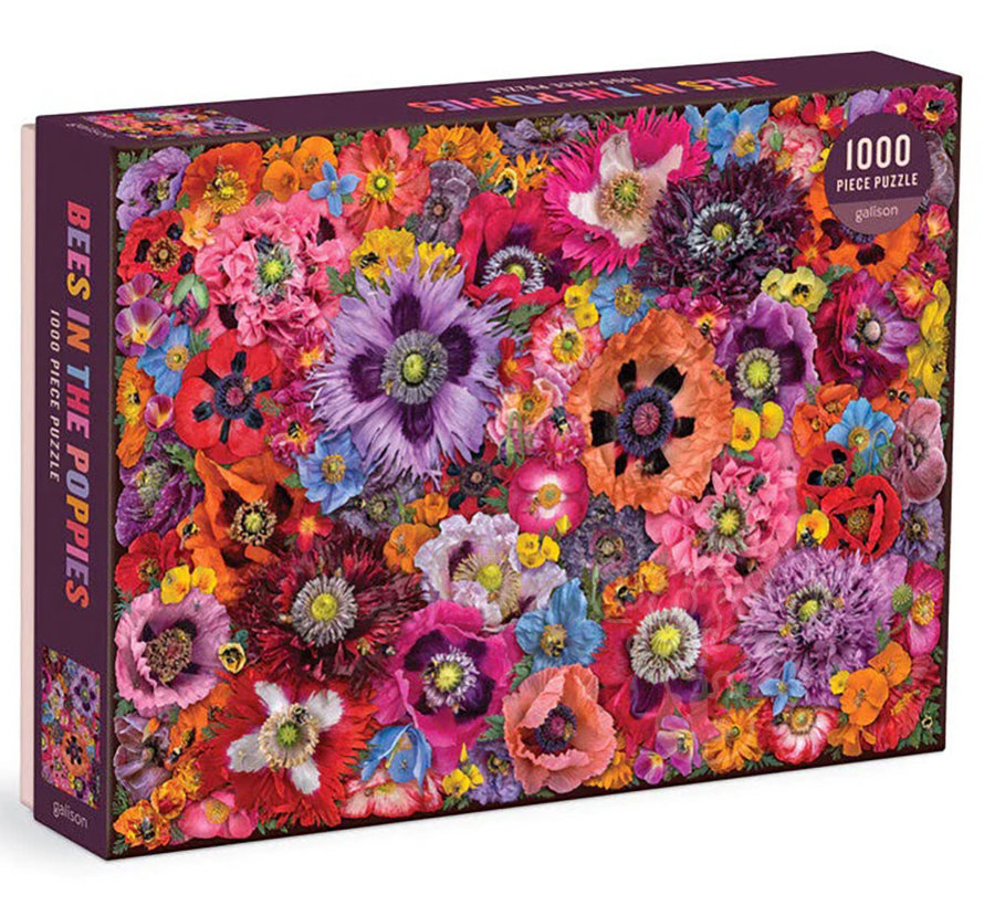 Galison Troy Litten Bees in the Poppies Puzzle 1000pcs