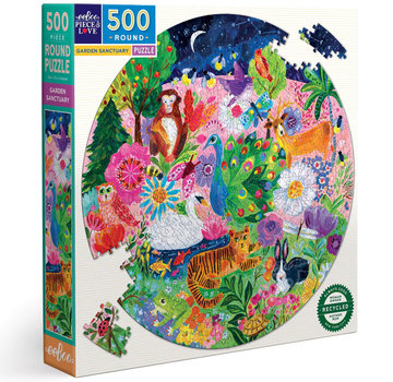 EeBoo eeBoo Garden Sanctuary Round Puzzle 500pcs