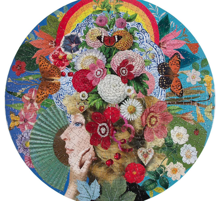 FINAL SALE eeBoo Theatre of Flowers Round Puzzle 500pcs