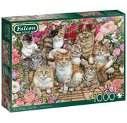 Falcon Falcon Floral Cats Puzzle 1000pcs RETIRED