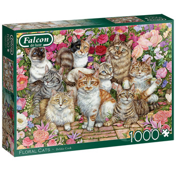 Falcon Falcon Floral Cats Puzzle 1000pcs