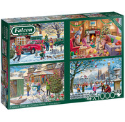 Falcon Falcon Family Time at Christmas Puzzle 4 x 1000pcs
