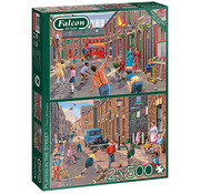 Falcon Falcon Playing in the Street Puzzle 2 x 500pcs