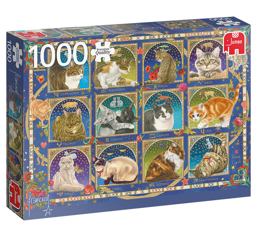 Jumbo Francien, Cat Horoscope Puzzle 1000pcs RETIRED