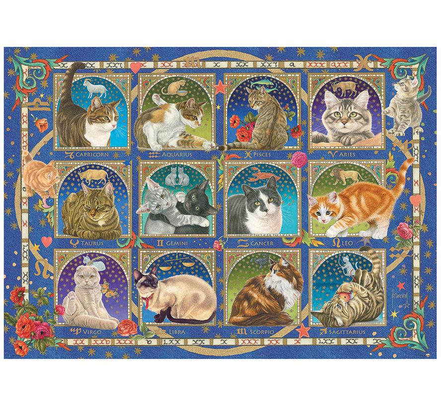Jumbo Francien, Cat Horoscope Puzzle 1000pcs RETIRED