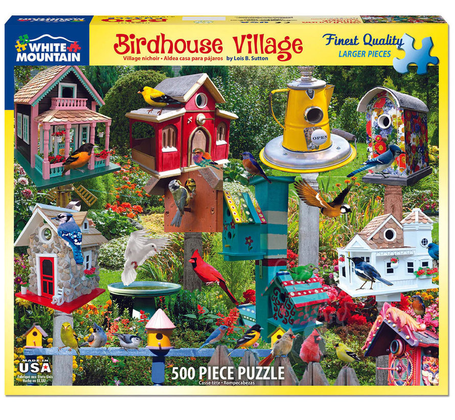 White Mountain Birdhouse Village Puzzle 500pcs