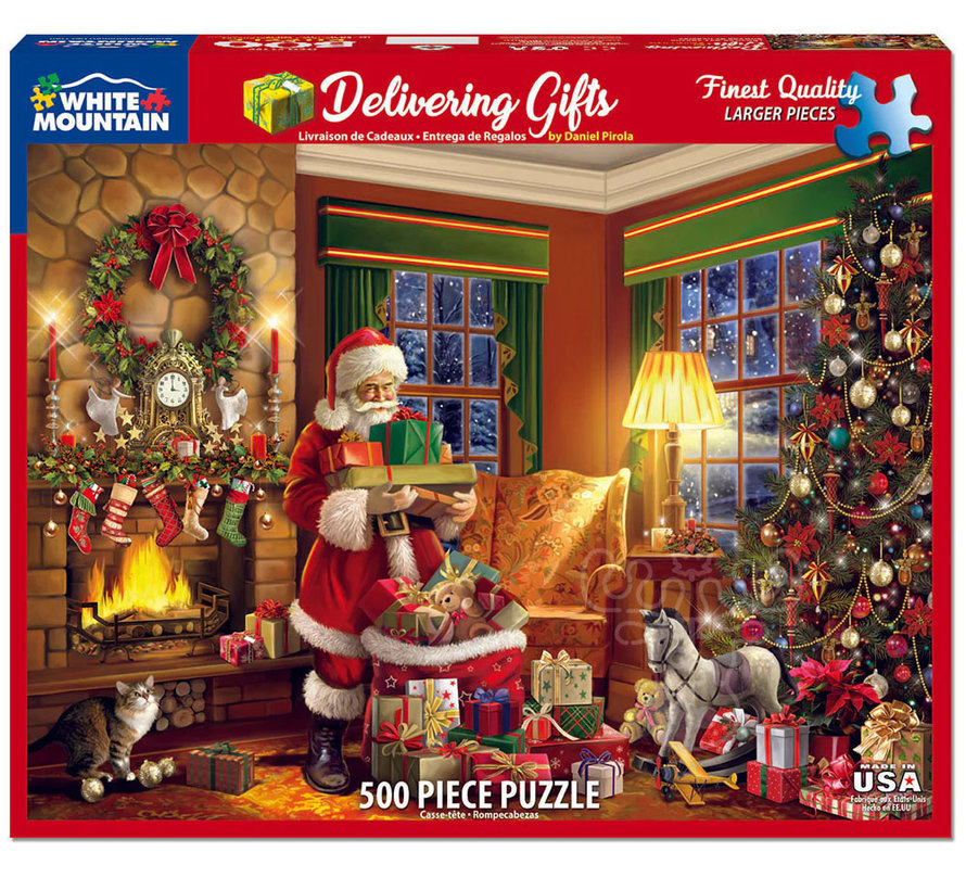 White Mountain Delivering Gifts Puzzle 500pcs