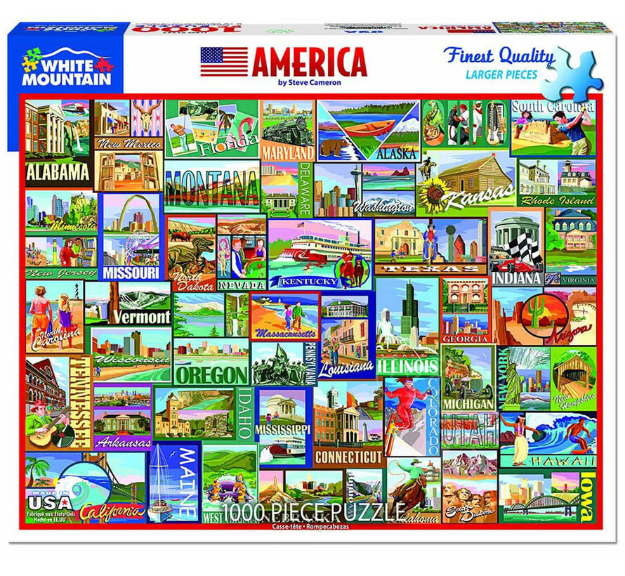 White Mountain America Puzzle 1000pcs